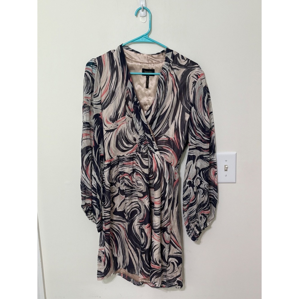 Laundry by Shelli Segal Dress Abstract Print Long Sleeve Mini Dress Size 6